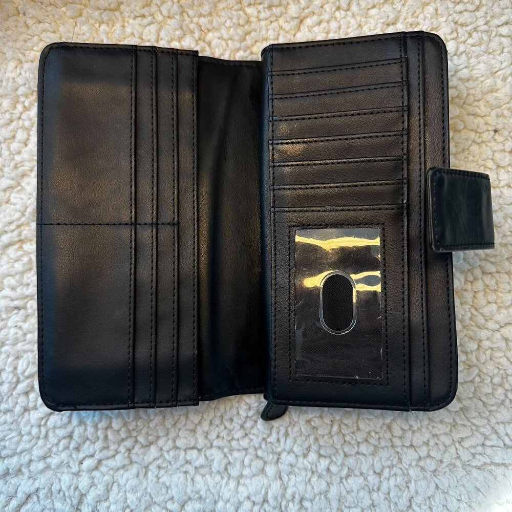 Safe Keeper RFID Black Leather Tri-Fold Wallet
